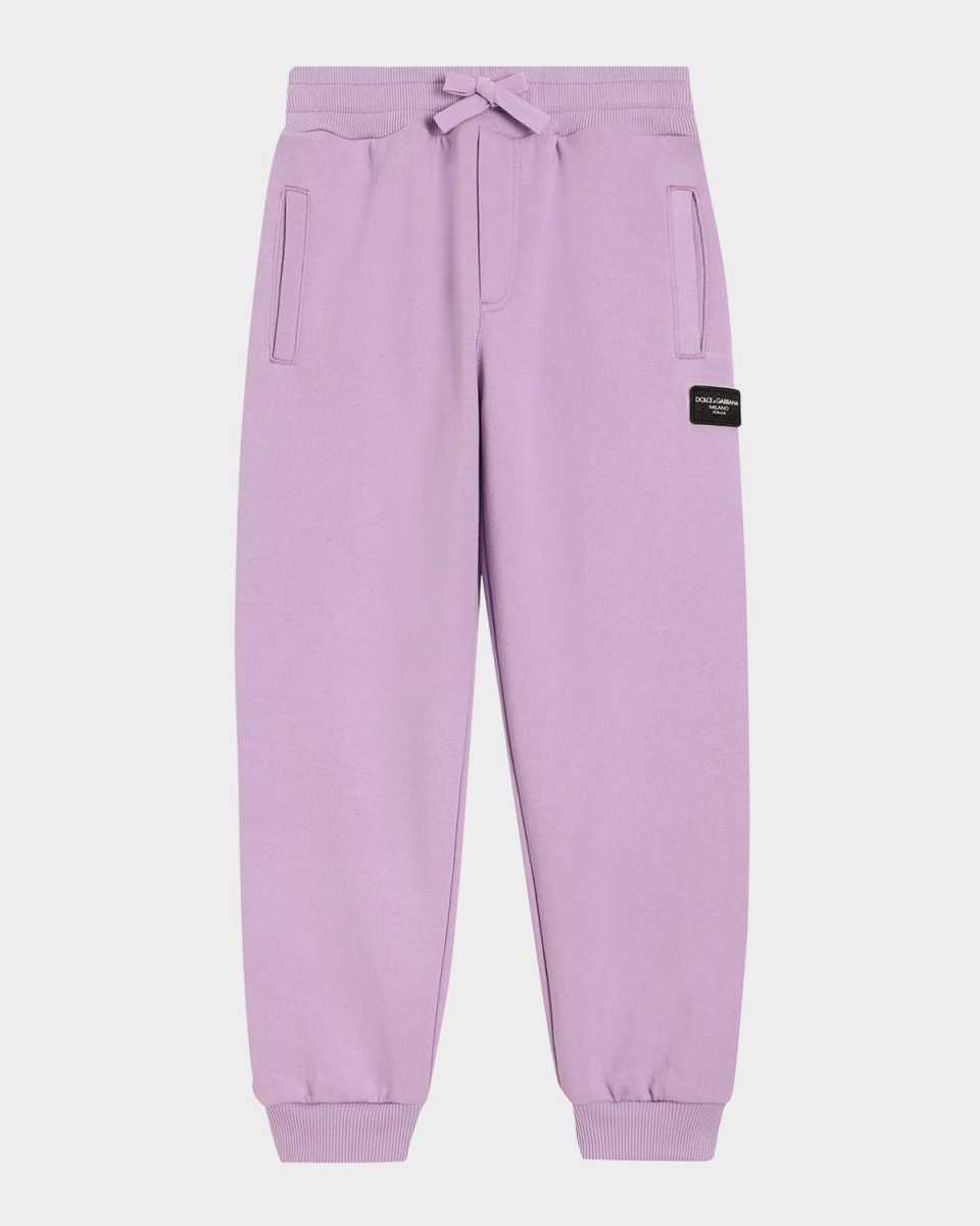 Boy's Joggers W/ Rubber Logo Patch, Size 4-6